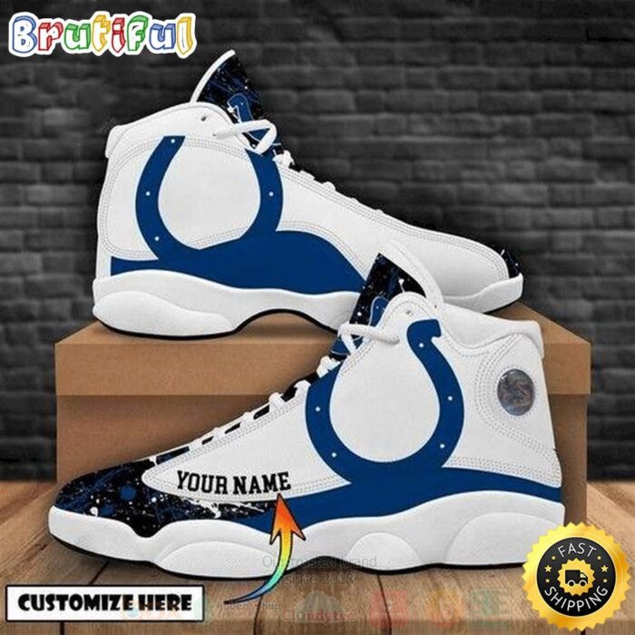 Indianapolis Colts Football Team NFL Custom Name Air Jordan 13 Shoes