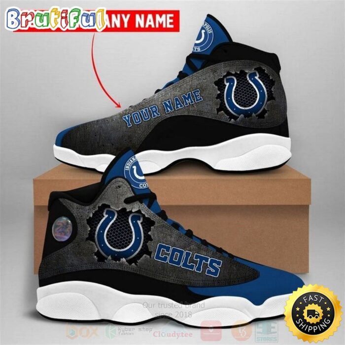 Indianapolis Colts NFL Football Team Custom Name Air Jordan 13 Shoes