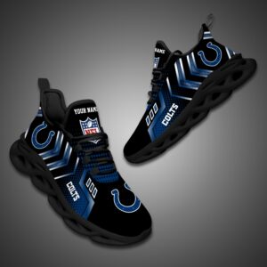 Indianapolis Colts Personalized NFL Metal Style Design Max Soul Shoes