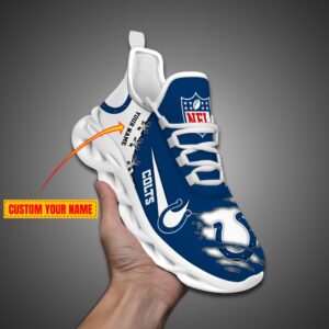 Indianapolis Colts Personalized Ripped Design NFL Max Soul Shoes