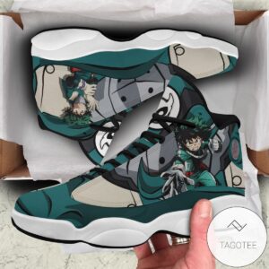 Izuku Midoriya Deku Sneakers Custom Anime My Hero Academia Air Jordan 13 Shoes