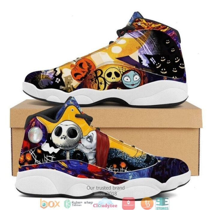 Jack Skellington And Sally V12 Air Jordan 13 Sneaker Shoes