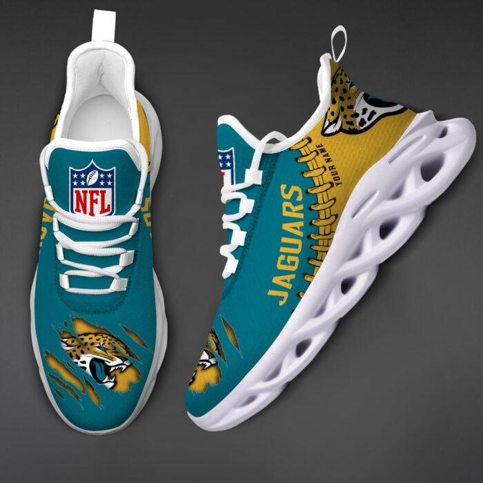 Jacksonville Jaguars Personalized NFL Max Soul Shoes