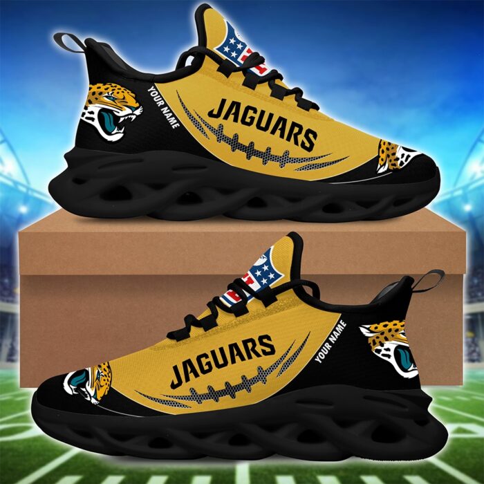 Jacksonville Jaguars Personalized NFL Max Soul Shoes Fan Gift