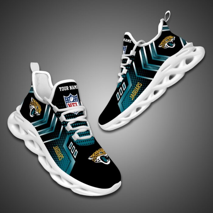 Jacksonville Jaguars Personalized NFL Metal Style Design Max Soul Shoes