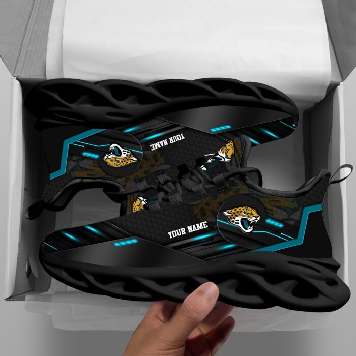 Jacksonville Jaguars Personalized NFL Sport Black Max Soul Shoes