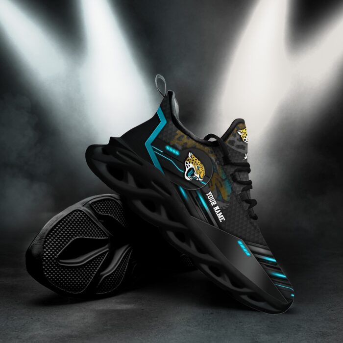 Jacksonville Jaguars Personalized NFL Sport Black Max Soul Shoes