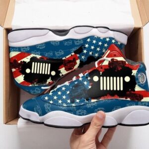 Jeep American Flag All Over Printed Air Jordan 13 Sneakers