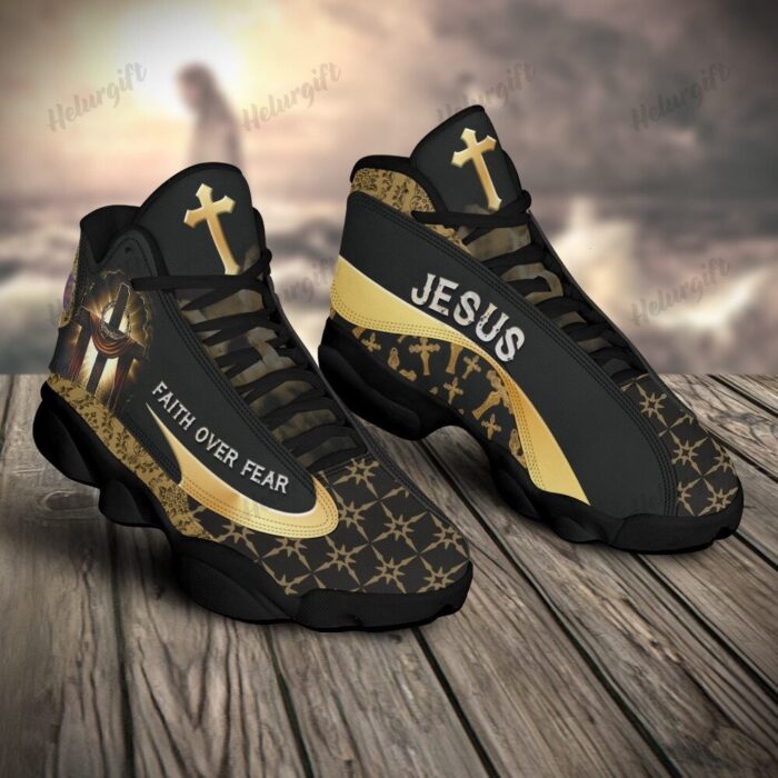 Jesus Cross Faith Over Fear Air Jordan 13 Shoes 3