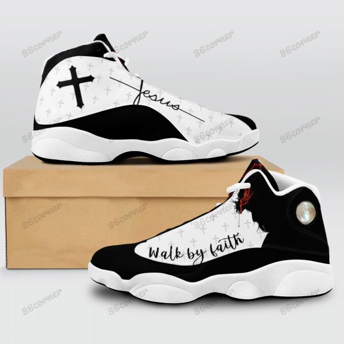 Jesus Cross Walk By Faith Air Jordan 13 Shoes