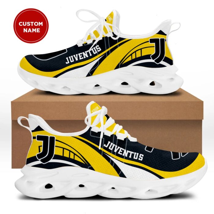 Juventus FC Custom Name Yellow Black Max Soul Shoes