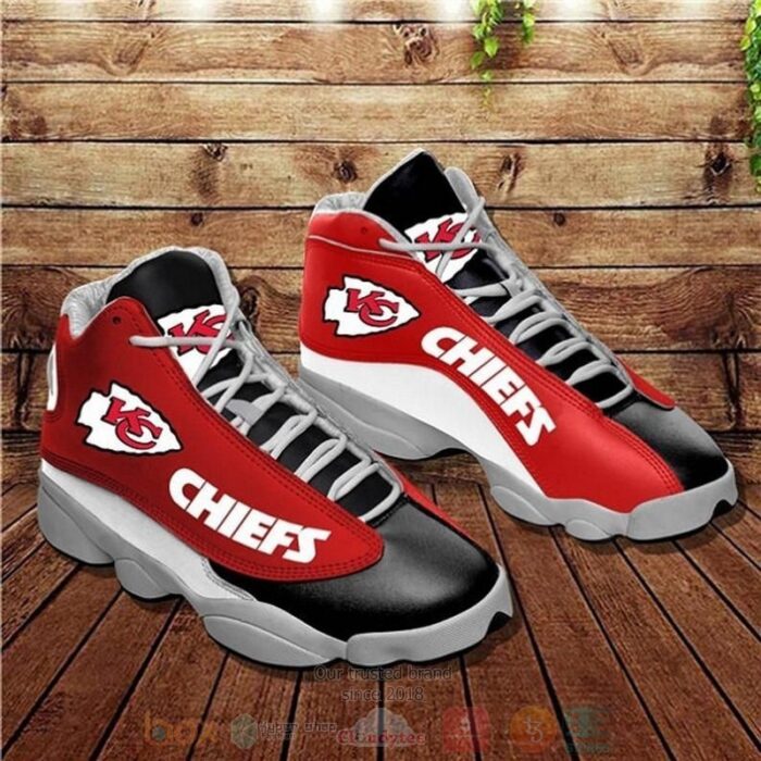 Kansas City Chiefs Nfl Team Black Red Air Jordan 13 Shoes