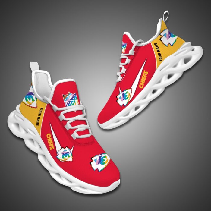 Kansas City Chiefs Personalized Pride Month Luxury NFL Max Soul Shoes Ver 2