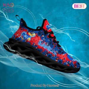 Kansas Jayhawks NCAA Red Blue Flower Max Soul Shoes