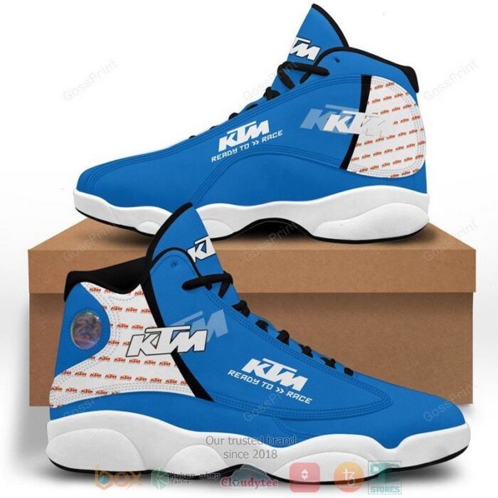 Ktm Racing Ready To Race Blue Air Jordan 13 Shoes