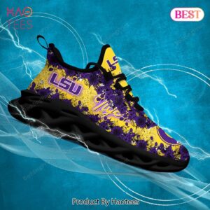 LSU Tigers NCAA Gold Mix Violer Flower Max Soul Shoes