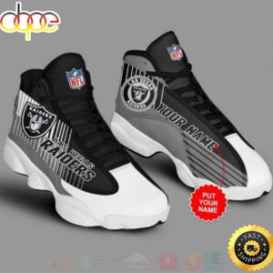 Las Vegas Raiders Football NFL Custom Name Air Jordan 13 Shoes