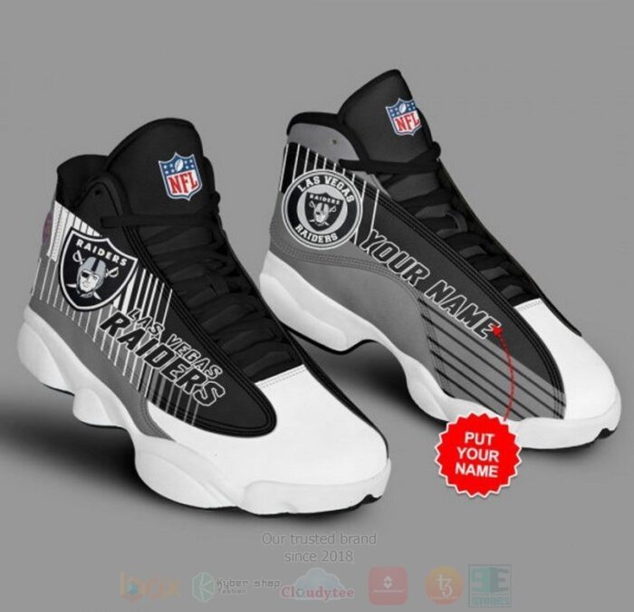 Las Vegas Raiders Football Nfl Custom Name Air Jordan 13 Shoes