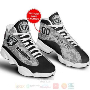 Las Vegas Raiders Football Nfl Custom Name Air Jordan 13 Shoes 2