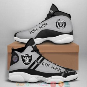 Las Vegas Raiders Nfl Big Logo Football Team 16 Air Jordan 13 Sneaker Shoes