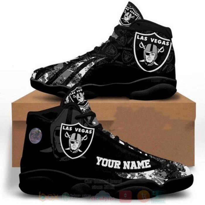 Las Vegas Raiders Nfl Custom Name Air Jordan 13 Shoes