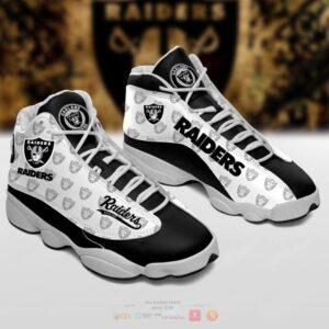 Las Vegas Raiders Nfl White Black Air Jordan 13 Shoes