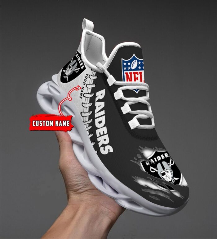 Las Vegas Raiders Personalized NFL Max Soul Shoes for NFL Fan