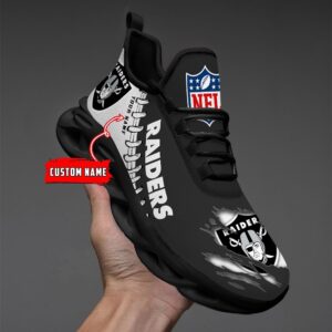 Las Vegas Raiders Personalized NFL Max Soul Shoes for NFL Fan