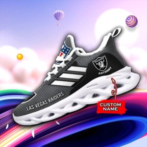 Las Vegas Raiders Personalized NFL Max Soul Sneaker for Fans