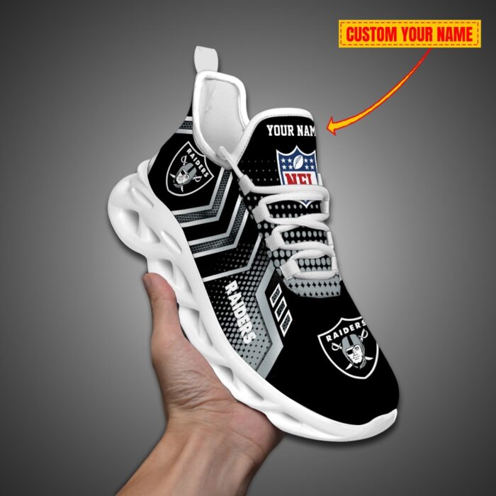 Las Vegas Raiders Personalized NFL Metal Style Design Max Soul Shoes