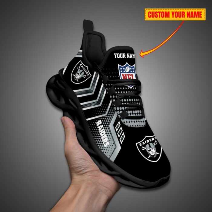 Las Vegas Raiders Personalized NFL Metal Style Design Max Soul Shoes