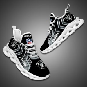 Las Vegas Raiders Personalized NFL Metal Style Design Max Soul Shoes