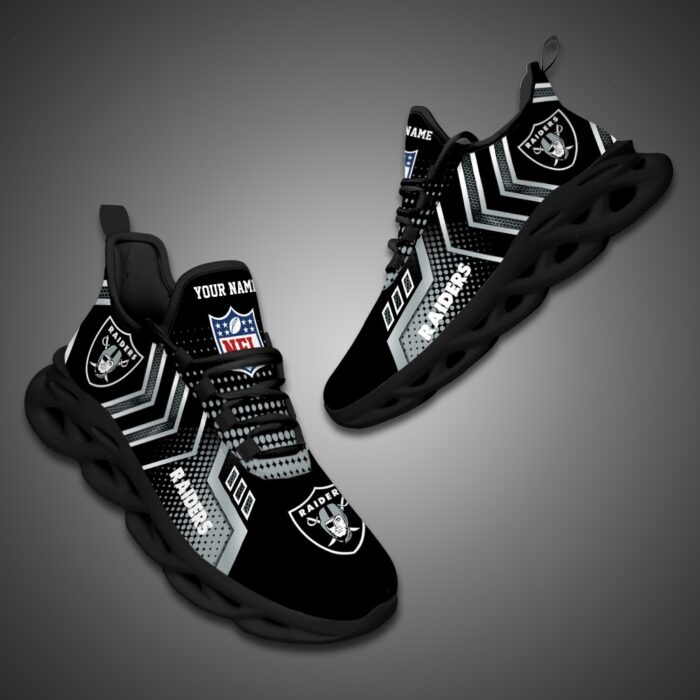 Las Vegas Raiders Personalized NFL Metal Style Design Max Soul Shoes