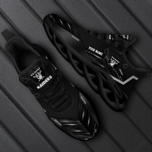 Las Vegas Raiders Personalized NFL Sport Black Max Soul Shoes