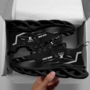 Las Vegas Raiders Personalized NFL Sport Black Max Soul Shoes