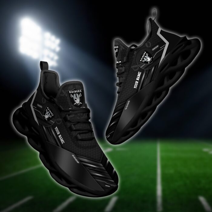 Las Vegas Raiders Personalized NFL Sport Black Max Soul Shoes