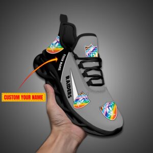 Las Vegas Raiders Personalized Pride Month Luxury NFL Max Soul Shoes Ver 2