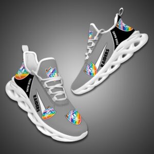 Las Vegas Raiders Personalized Pride Month Luxury NFL Max Soul Shoes Ver 2