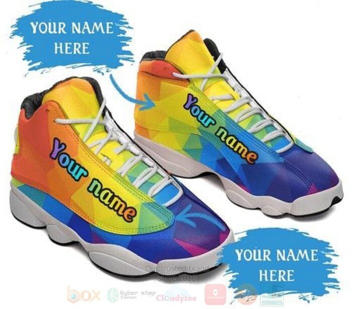 Lgbt Color Pattern Custom Name Air Jordan 13 Shoes