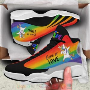 Lgbt Dabbing Unicorn Love Is Love Air Jordan 13 Shoes