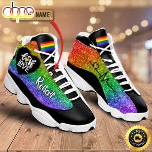 Lgbt Heart Beat Love Is Love Custom Name Air Jordan 13 Shoes