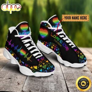 Lgbt Love Is Love Heart Beat Custom Name Air Jordan 13 Shoes