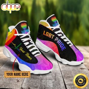 Lgbt Pride Heart Beat Custom Name Air Jordan 13 Shoes