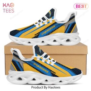 Los Angeles Chargers Geometric Hexagon Design Blue Gold Black Max Soul Shoes