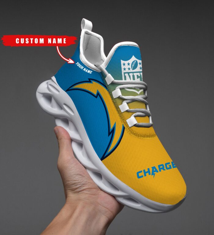 Los Angeles Chargers Personalized Custom Name Max Soul Shoes