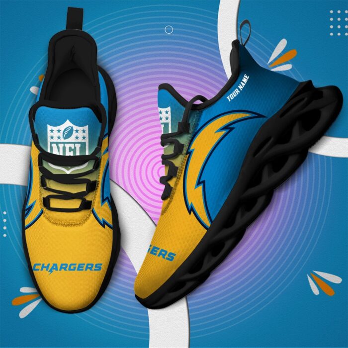 Los Angeles Chargers Personalized Custom Name Max Soul Shoes