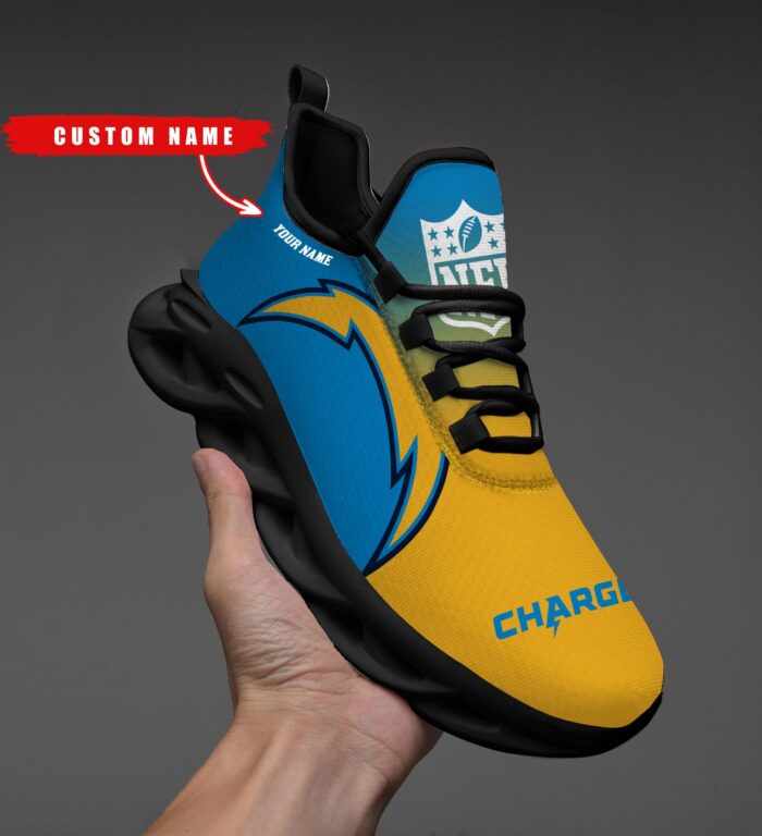 Los Angeles Chargers Personalized Custom Name Max Soul Shoes