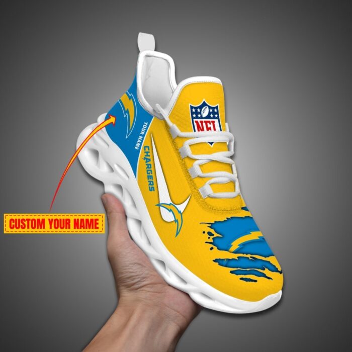 Los Angeles Chargers Personalized Max Soul Shoes for NFL Fan