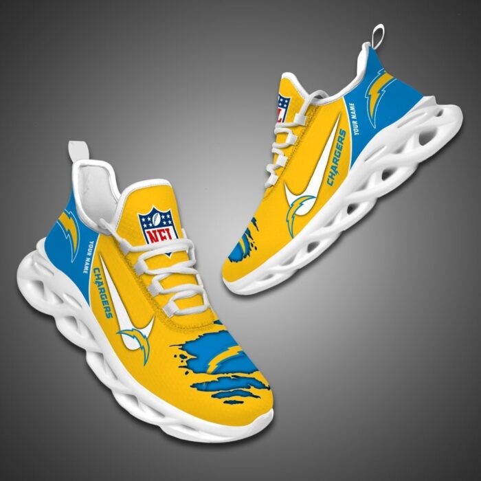 Los Angeles Chargers Personalized Max Soul Shoes for NFL Fan