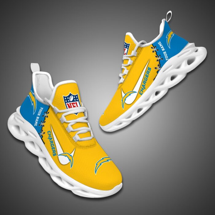 Los Angeles Chargers Personalized NFL Max Soul Shoes Fan Gift